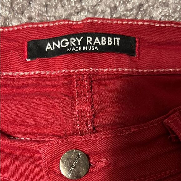 Angry Rabbit Women's Vibrant Red Jeans. Size 30 - Picture 2 of 7